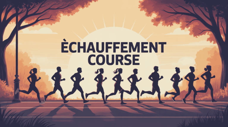 echauffement course jogging ambiance dynamique silhouettes