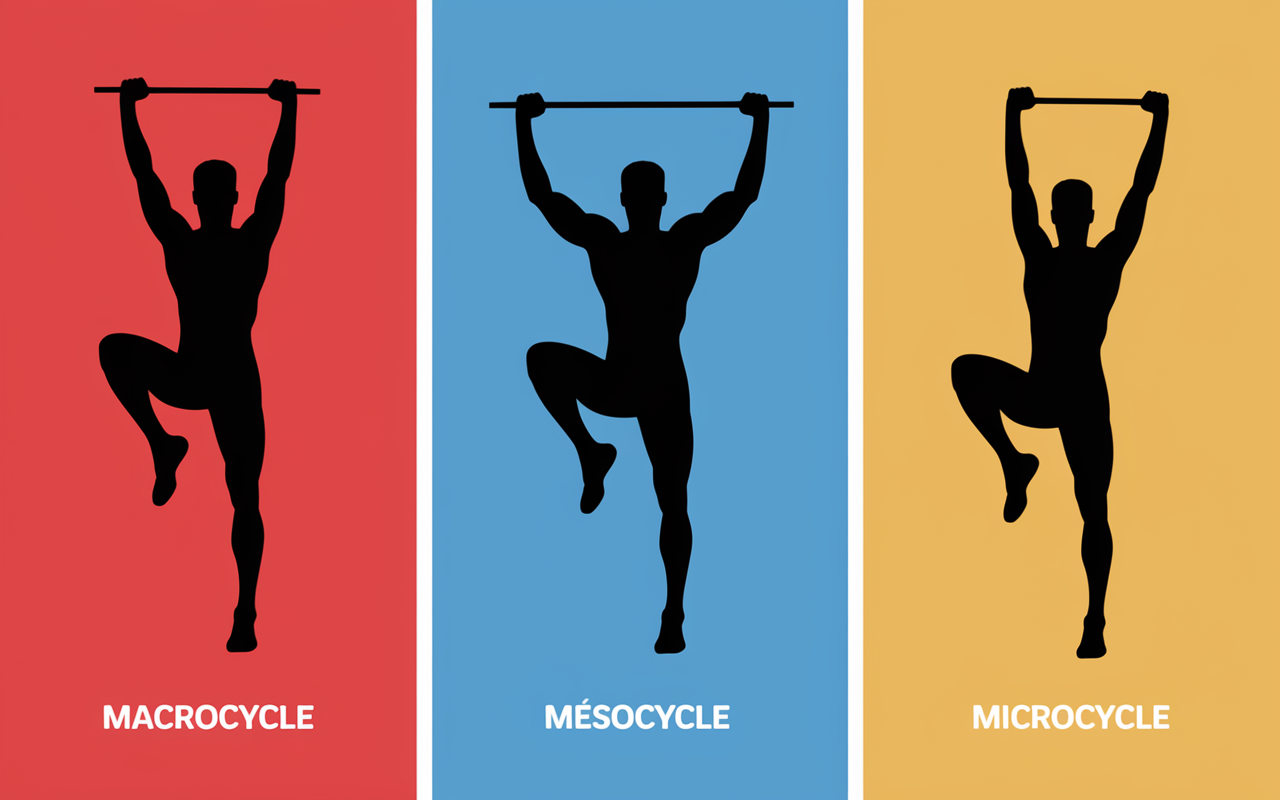 Tableau periodisation musculation macro mesocycle microcycle illustration