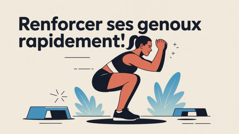 Illustration renforcer ses genoux rapidement silhouette squat fentes step ups