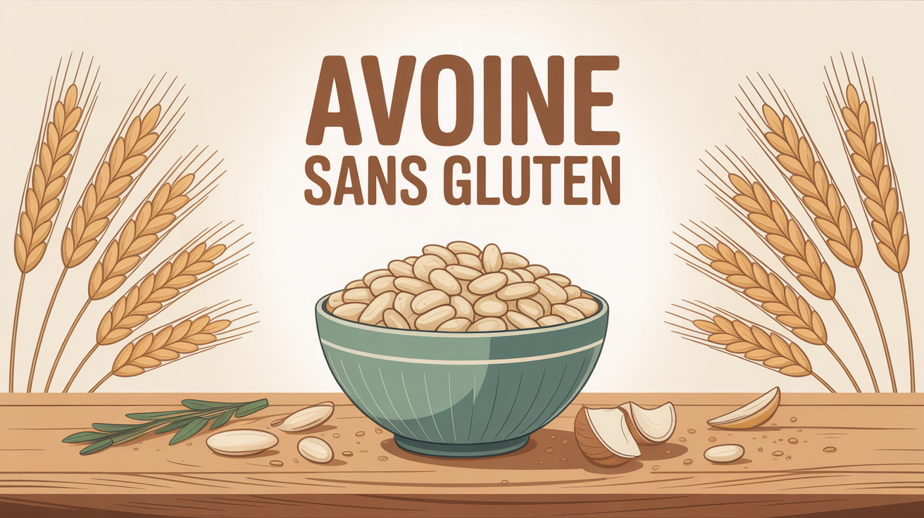 Bol de flocons d’avoine sans gluten, labels nutrition, ambiance sportive