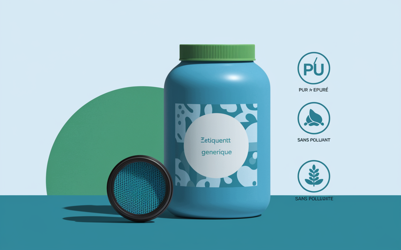 flacon complement omega-3 labels filtre sans polluant