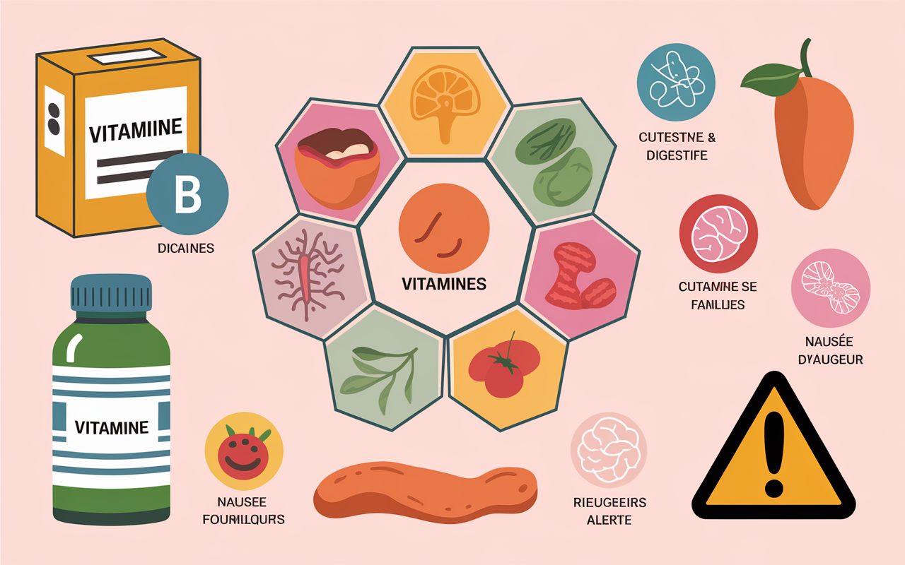 Boîtes vitamines B effets digestifs cutanés neurologiques