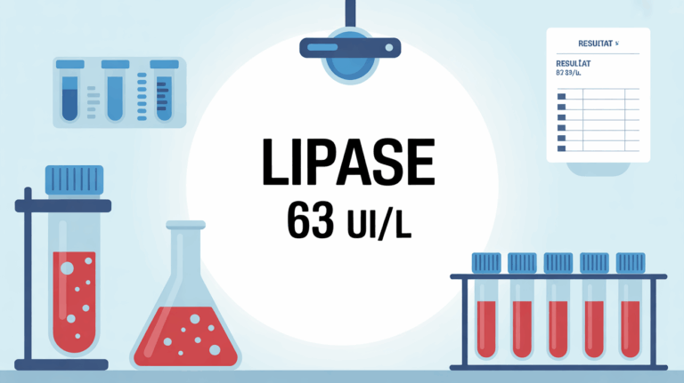 Illustration tube sang lipase 63 UI/L fiche resultat