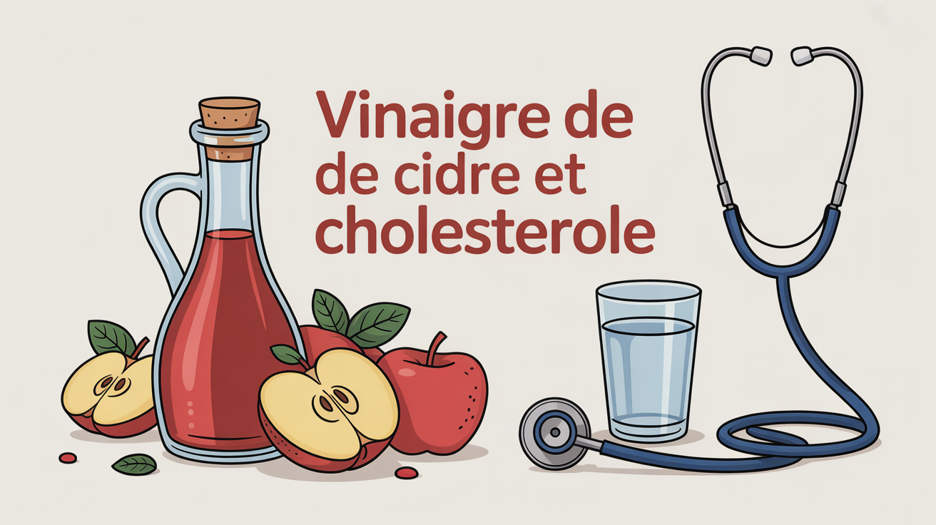 vinaigre de cidre et cholesterol bouteille pomme stethoscope