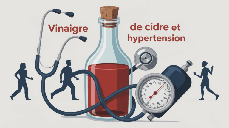 Bouteille vinaigre de cidre et tensiometre pour hypertension