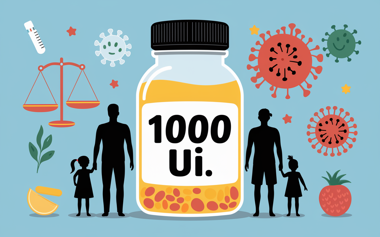 Bouteille vitamine D3 1000 UI adultes enfants