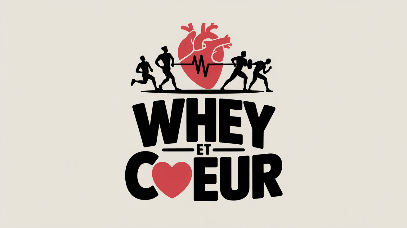 Illustration pot de whey sportifs coeur stylise