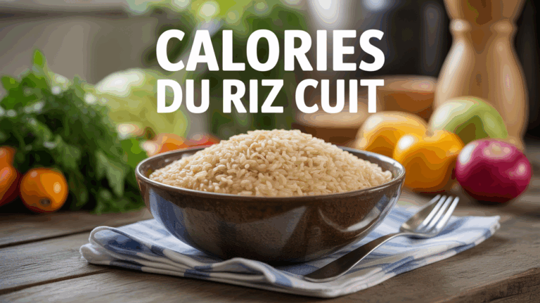 grand bol de riz cuit avec légumes et gourde sport, calories riz cuit