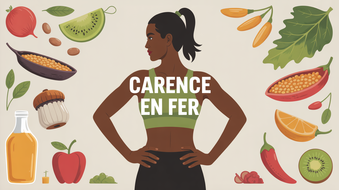 Carence en fer illustration aliments riches pour sportifs