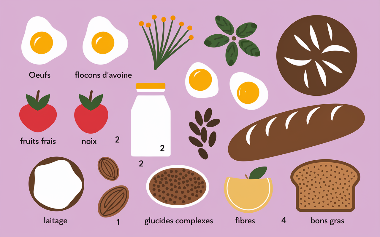 Ingrédients clés pour petit déjeuner healthy