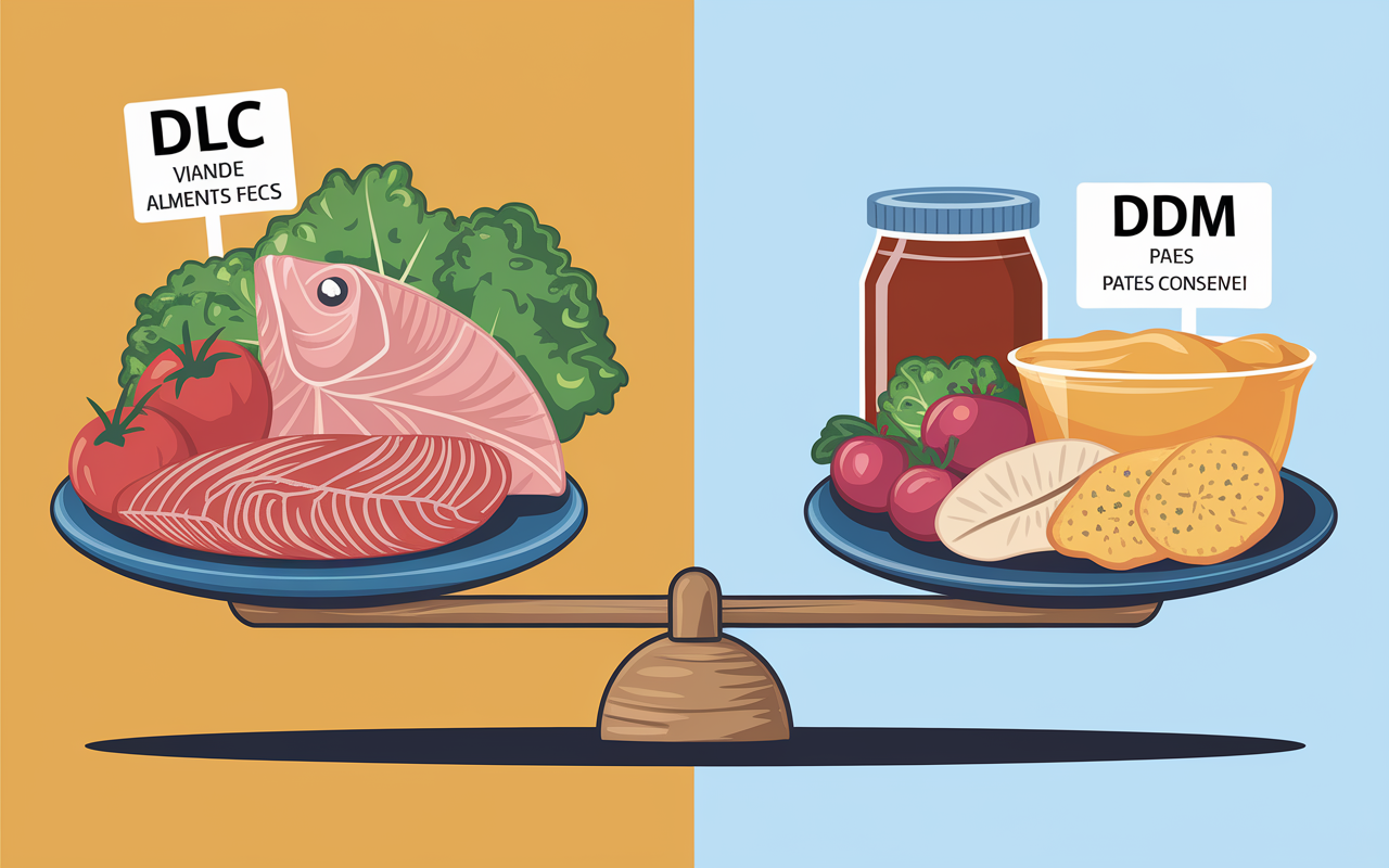 Balance aliments frais vs secs tags DLC DDM