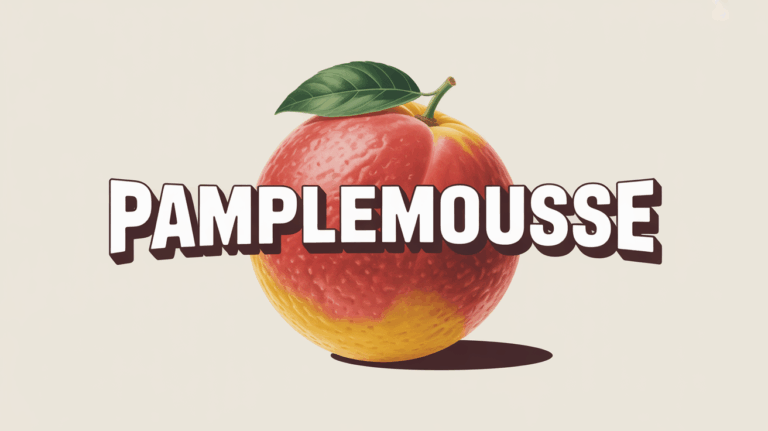 Pamplemousse et symboles sport nutrition sur fond clair
