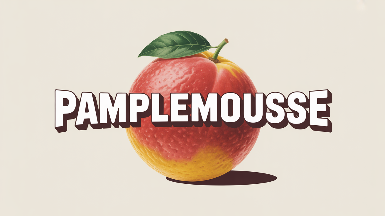 Pamplemousse et symboles sport nutrition sur fond clair