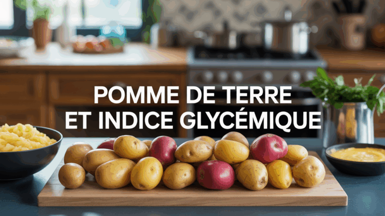 Table familiale avec pommes de terre et titre Pomme de terre et indice glycémique