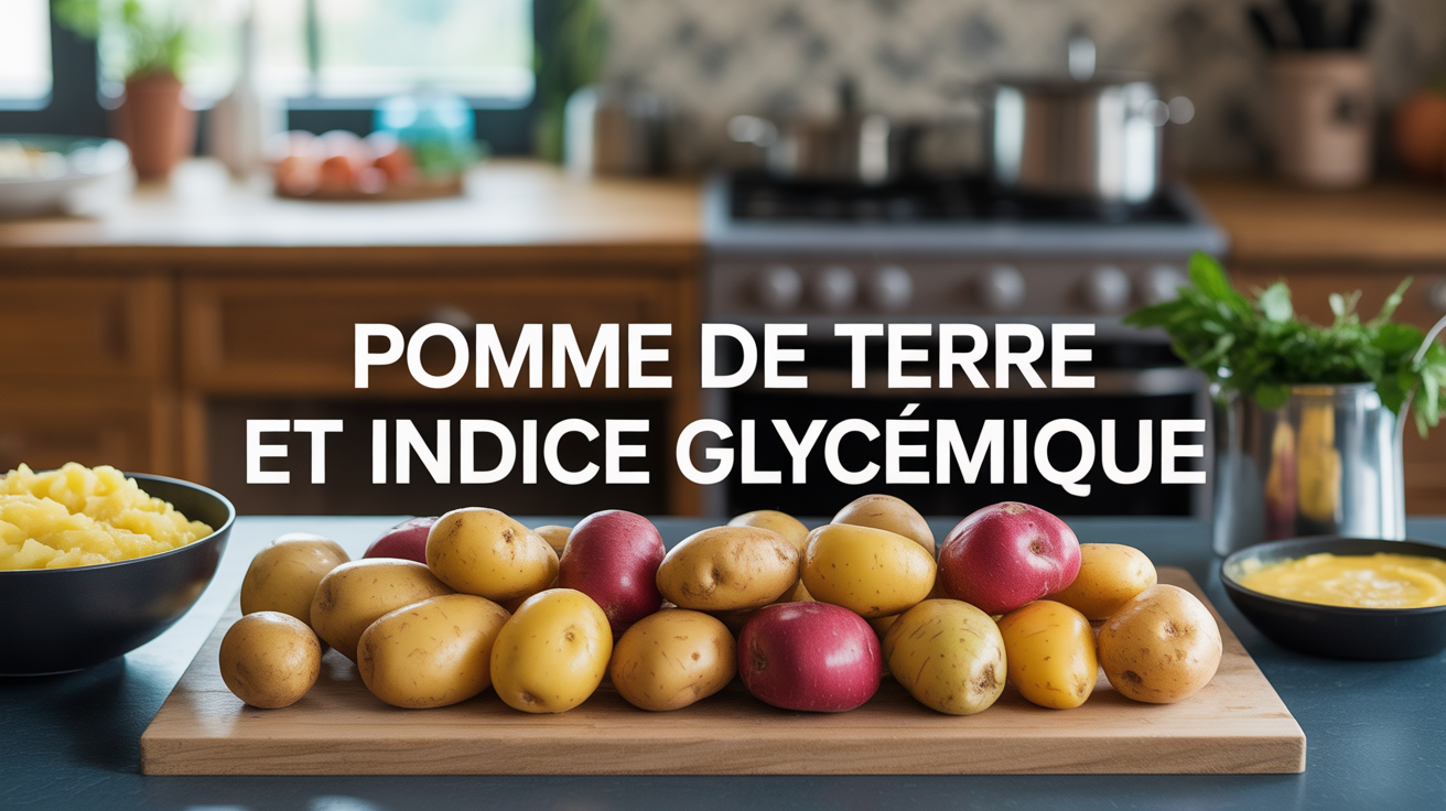Table familiale avec pommes de terre et titre Pomme de terre et indice glycémique