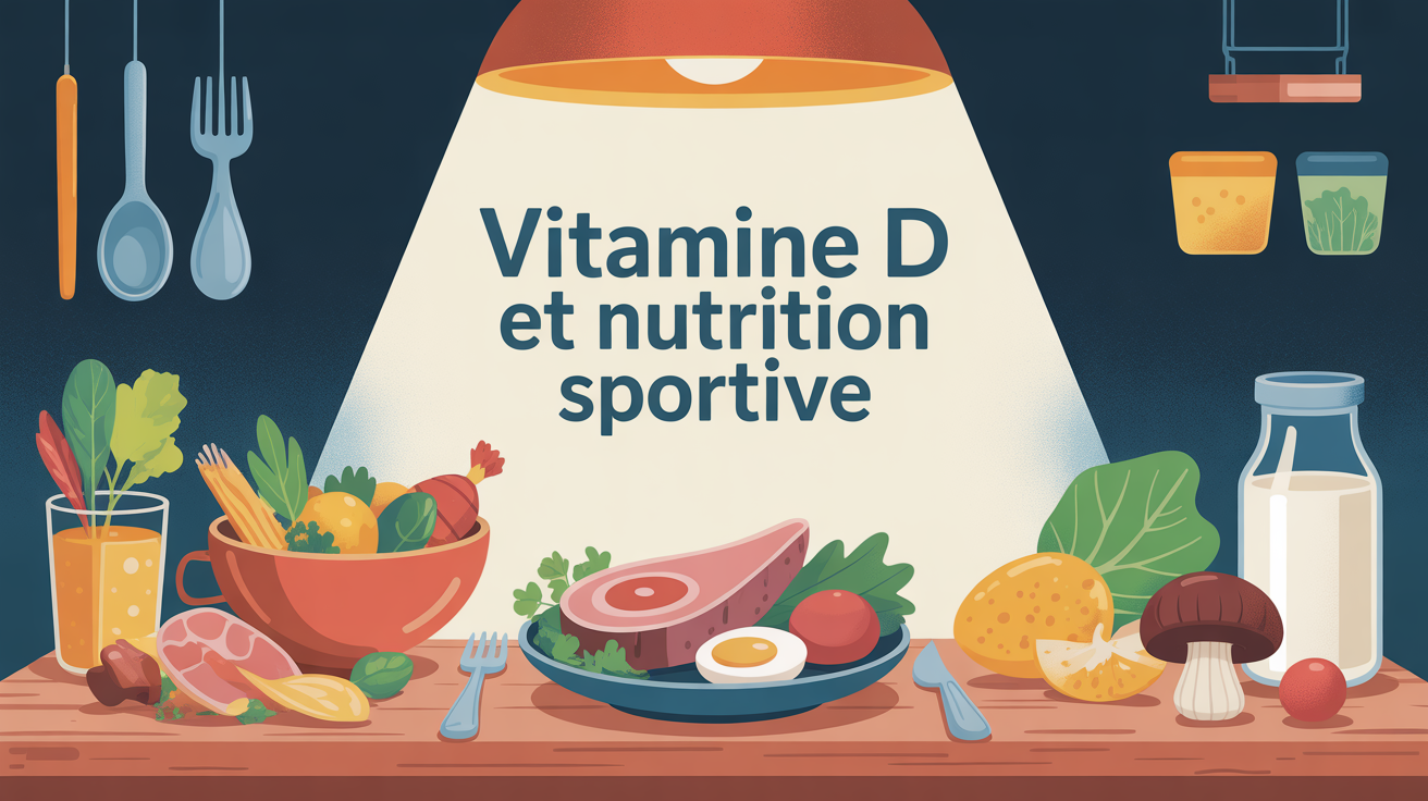 Aliments riches en vitamine D sur table pour nutrition sportive