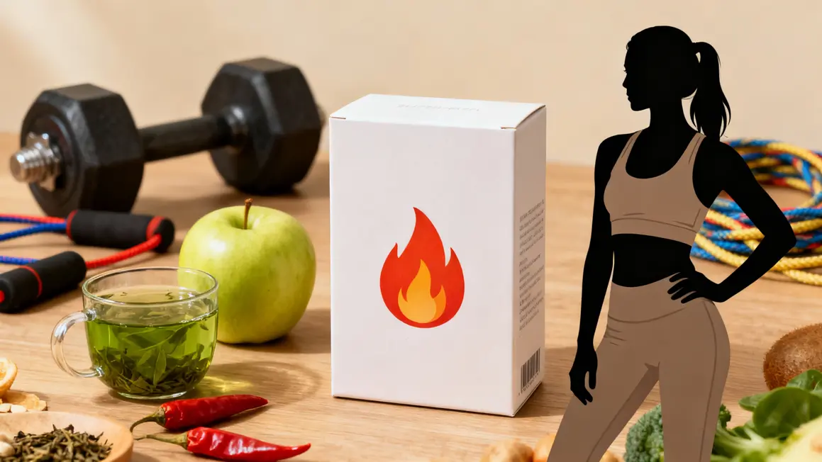 Boîte compléments, aliments sains, sport – brûleur graisse abdominale femme
