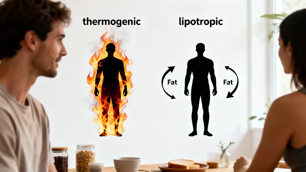 Schéma brûleur de graisse thermogénique lipotrope