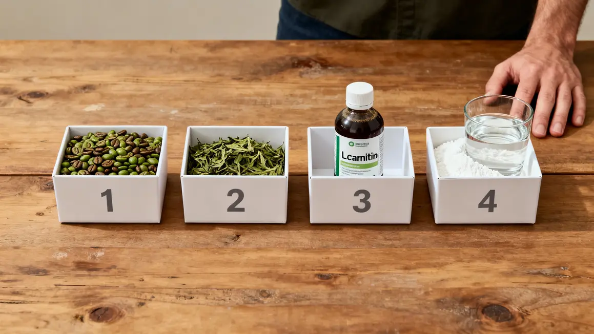Tableau ingredients actifs brule graisse cafe vert the vert l-carnitine fibres