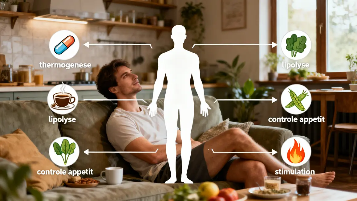 infographie mécanismes clés brûleurs de graisse silhouette flèches