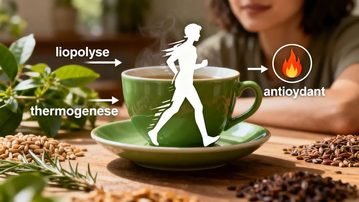 schéma tasse thé minceur brûle-graisse lipolyse thermogenèse