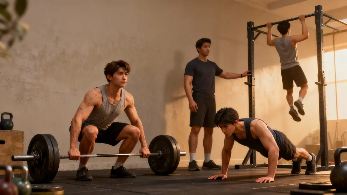 Squats souleve de terre pompes tractions debutant CrossFit