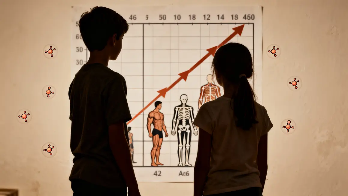 Schéma croissance musculaire puberté garçons filles