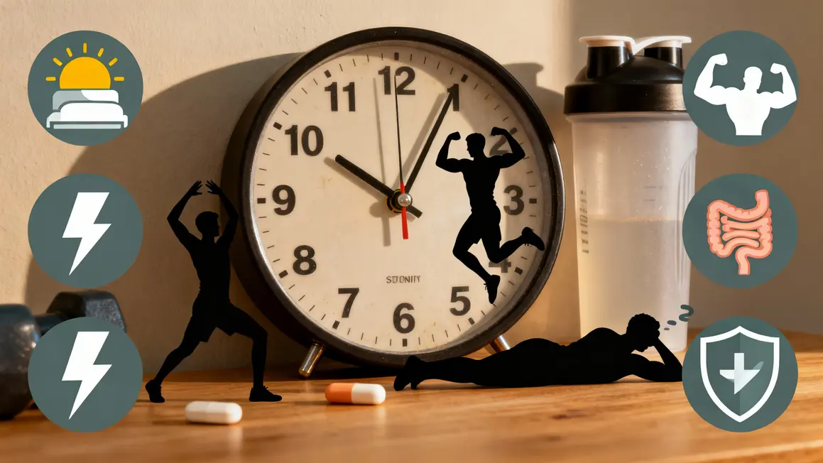Horloge timing glutamine matin soir post-entraînement