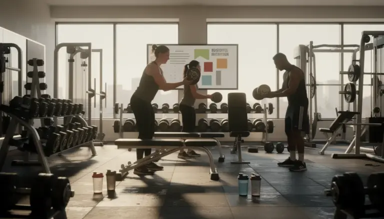 Salle de musculation shakers protéines plan nutritionnel