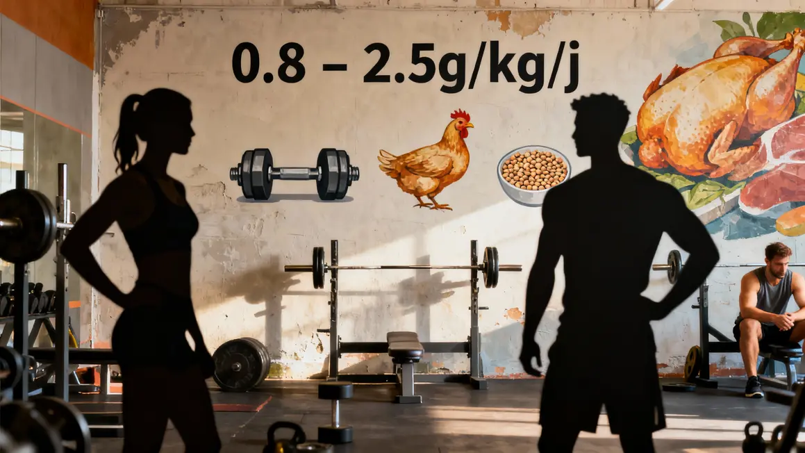 Tableau dosages protéines sportifs salle de sport