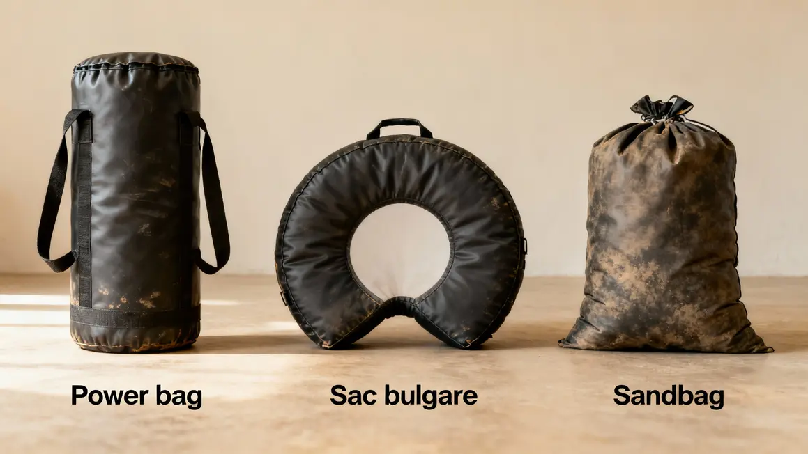 Présentation sacs lestés musculation power bag bulgare sandbag