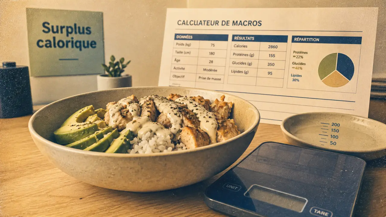 Manger prise de masse avec surplus calorique 300-500 kcal
