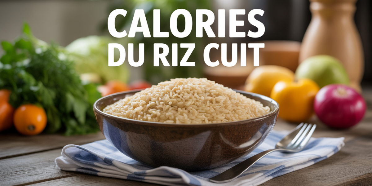 grand bol de riz cuit avec légumes et gourde sport, calories riz cuit