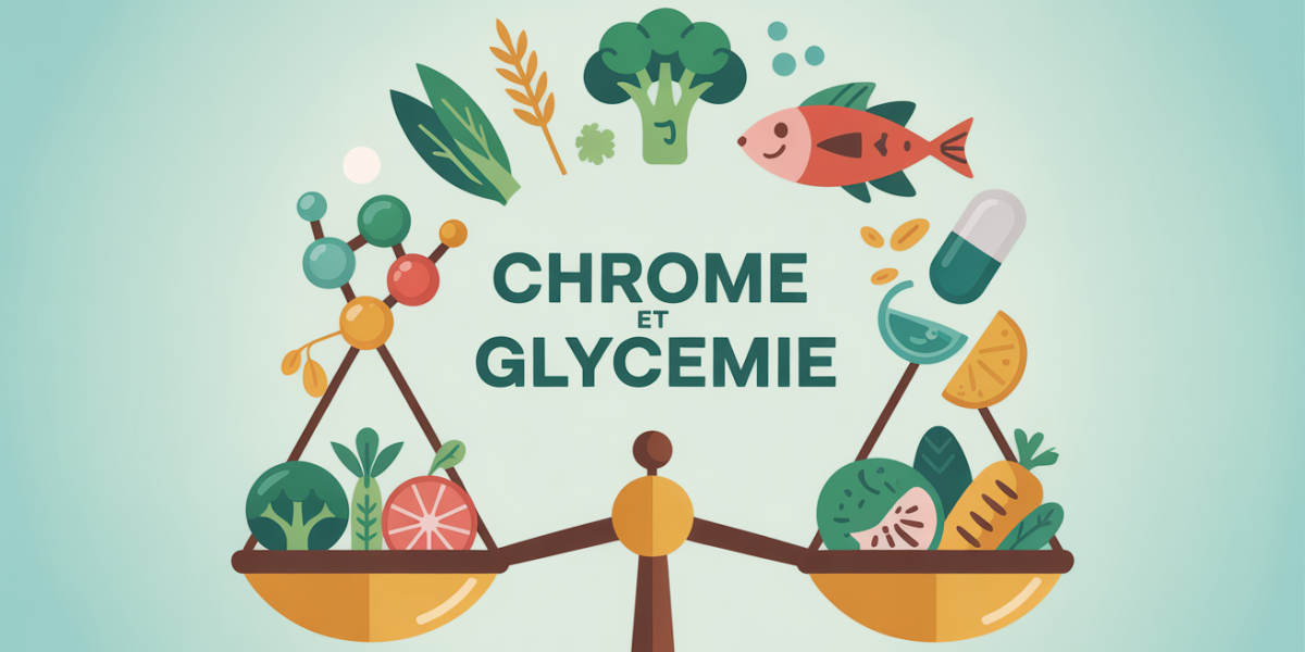 illustration chrome glycemie poids balance aliments sains