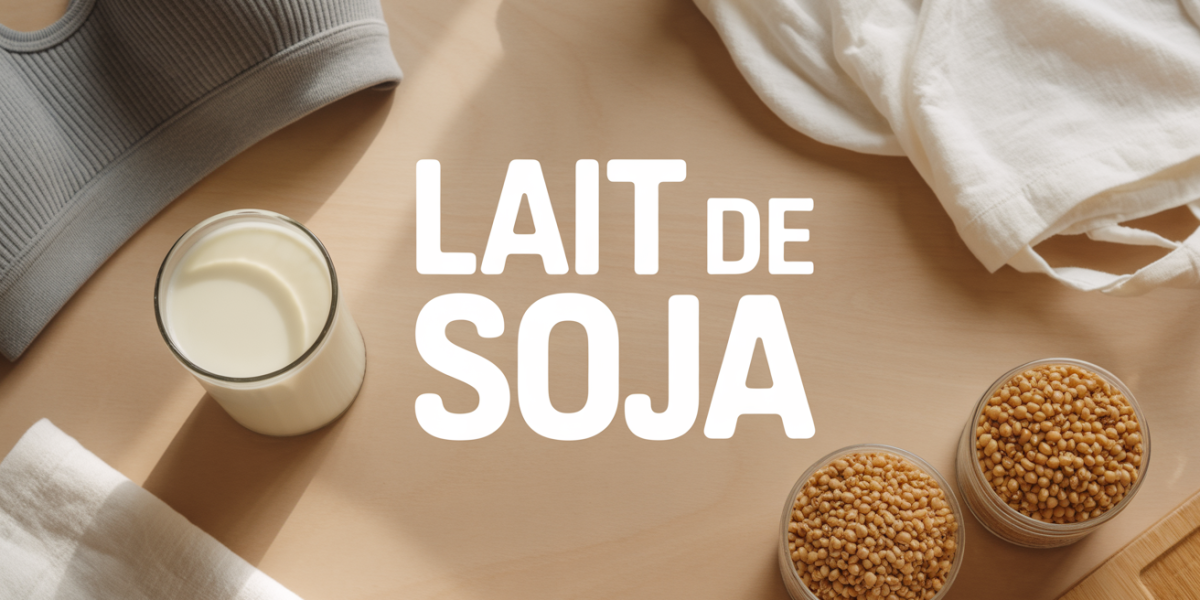 verre lait de soja et graines ambiance sportive