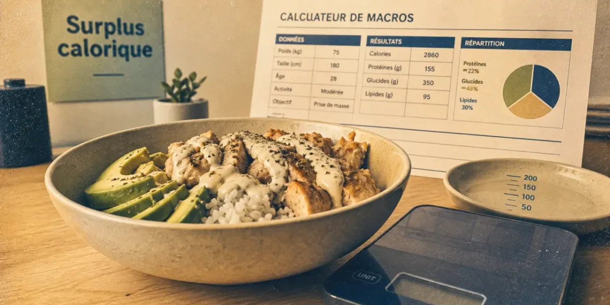 Manger prise de masse avec surplus calorique 300-500 kcal