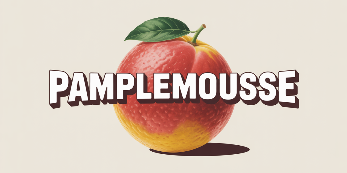 Pamplemousse et symboles sport nutrition sur fond clair