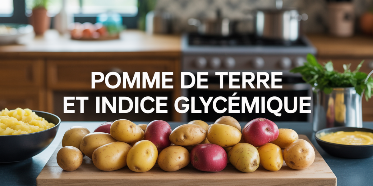 Table familiale avec pommes de terre et titre Pomme de terre et indice glycémique