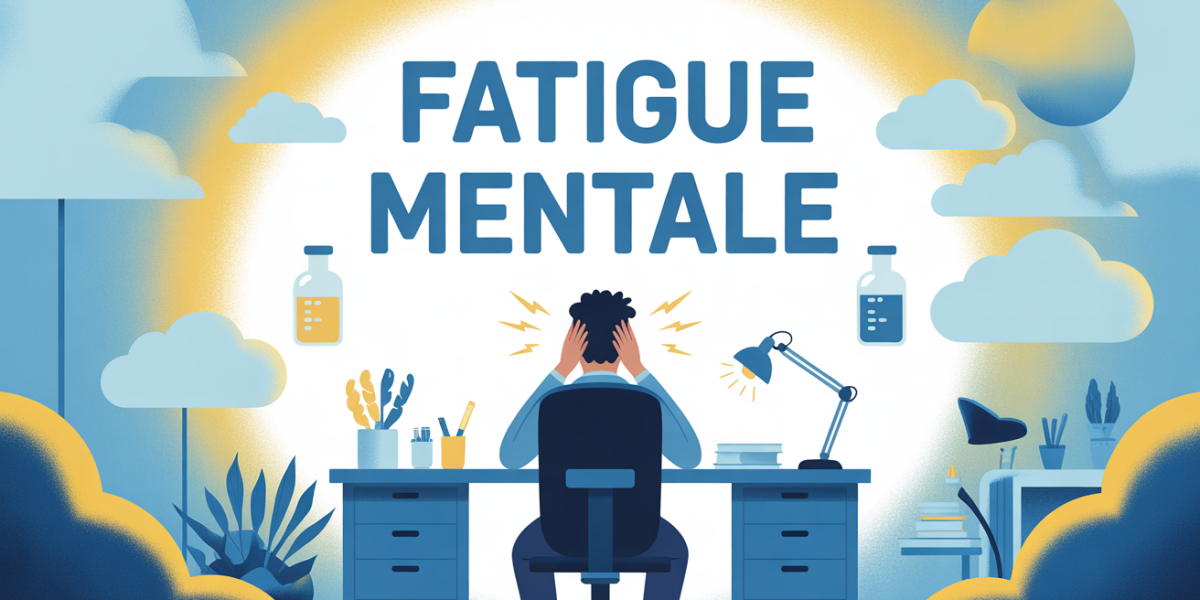 retrouver de l energie mentale illustration bureau stylise