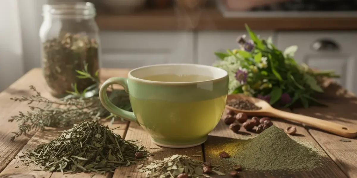 thé minceur brûle-graisse tasse et plantes détente