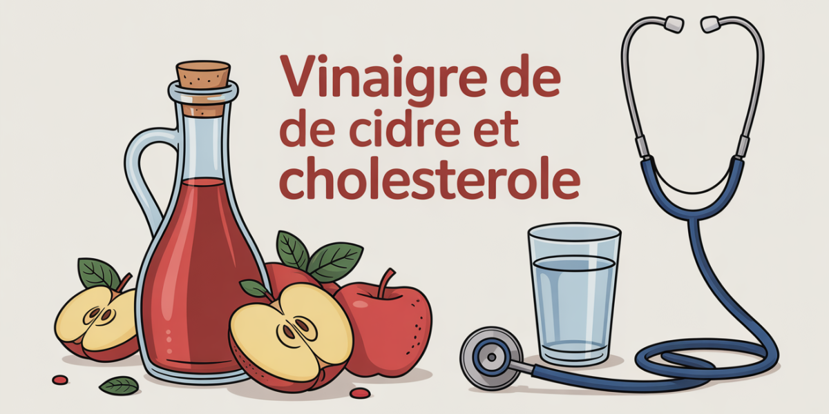 vinaigre de cidre et cholesterol bouteille pomme stethoscope