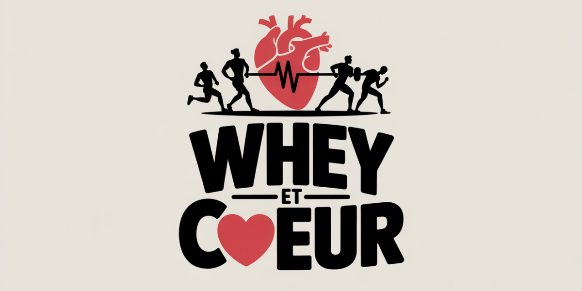 Illustration pot de whey sportifs coeur stylise